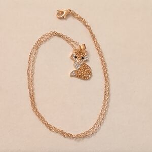 Gold Tone Fox Necklace